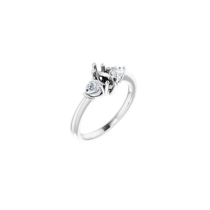 Platinum 7 x 3.5 mm Marquise 1/4 CTW Lab-Grown Diamond Semi-Set Engagement Ring