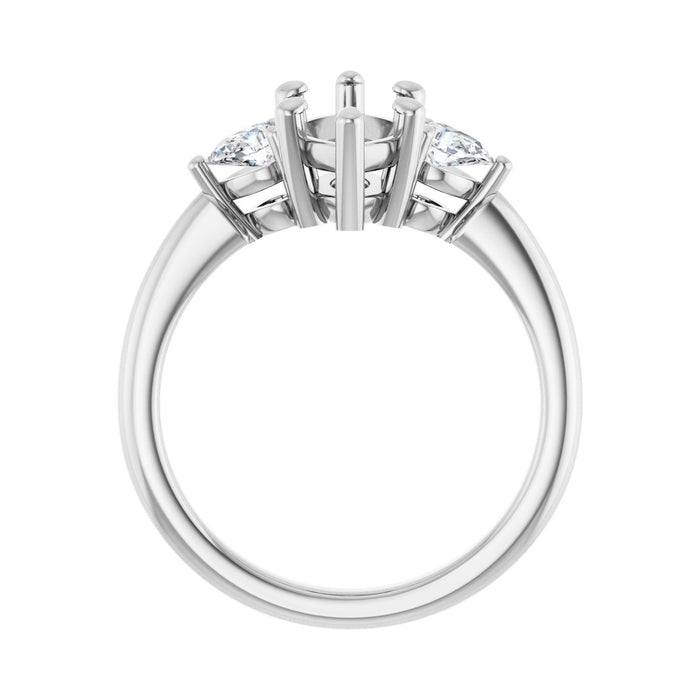 Platinum 12 x 6 mm Marquise 1/4 CTW Lab-Grown Diamond Semi-Set Engagement Ring