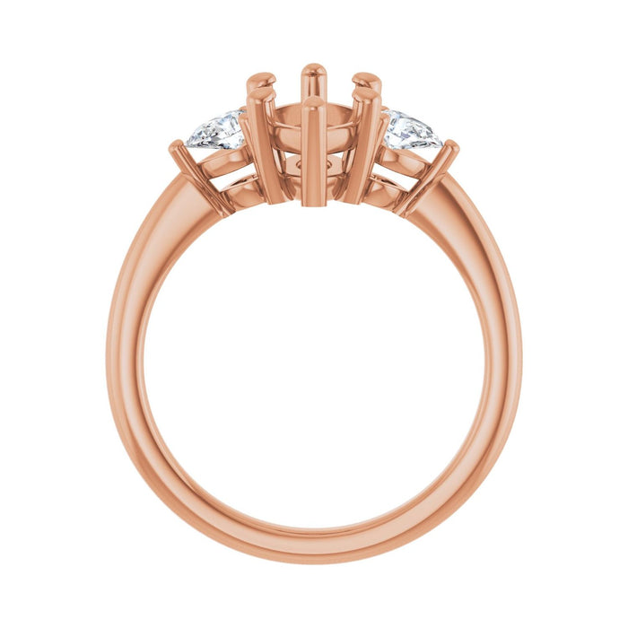 14K Rose Gold 12 x 6 mm Marquise 1/4 CTW Lab-Grown Diamond Semi-Set Engagement Ring