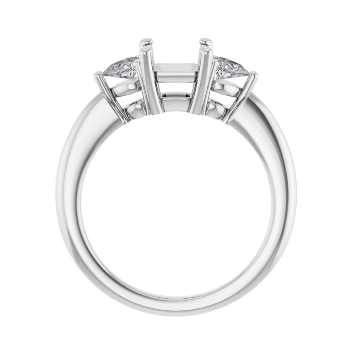 Platinum 6 x 6 mm Asscher 1/4 CTW Lab-Grown Diamond Semi-Set Engagement Ring