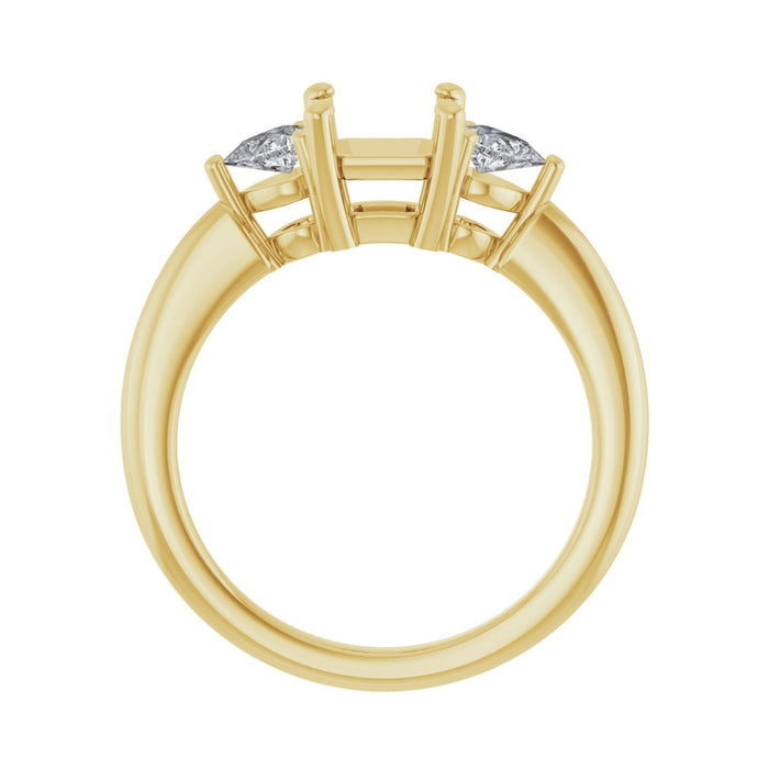 14K Yellow Gold 6 x 6 mm Asscher 1/4 CTW Lab-Grown Diamond Semi-Set Engagement Ring