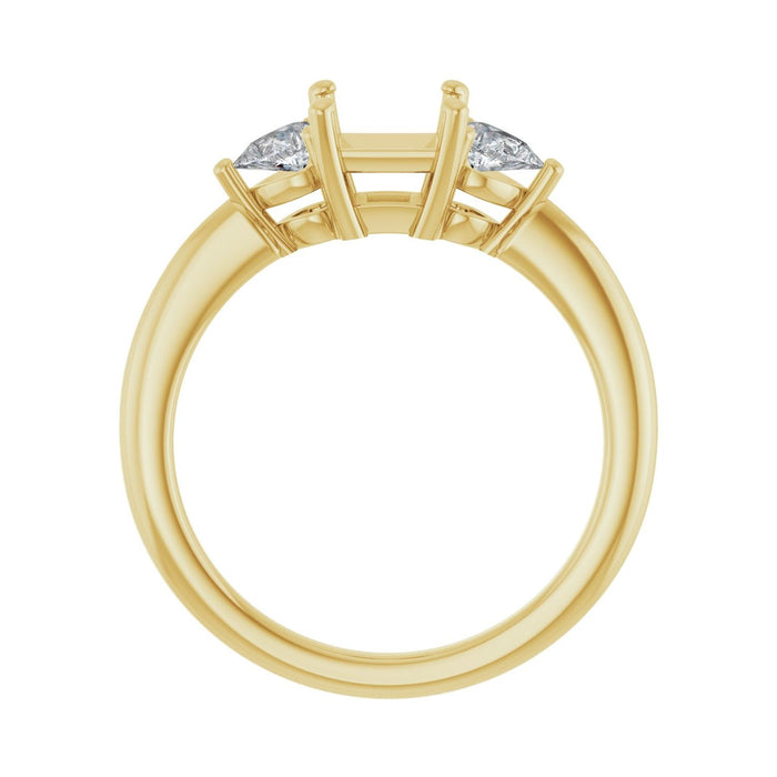 14K Yellow Gold 5 x 5 mm Square 1/4 CTW Lab-Grown Diamond Semi-Set Engagement Ring