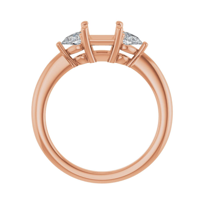 14K Rose Gold 5 x 5 mm Square 1/4 CTW Lab-Grown Diamond Semi-Set Engagement Ring