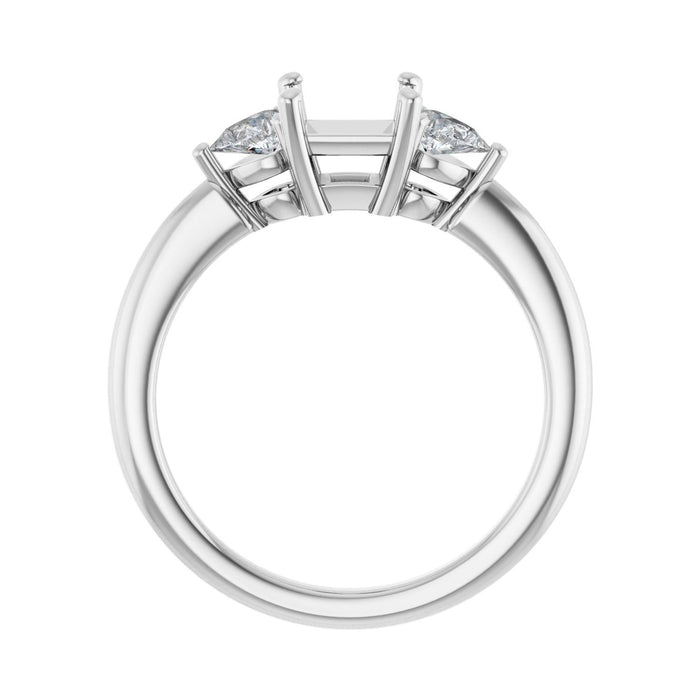 14K White Gold 5 x 5 mm Square 1/4 CTW Lab-Grown Diamond Semi-Set Engagement Ring