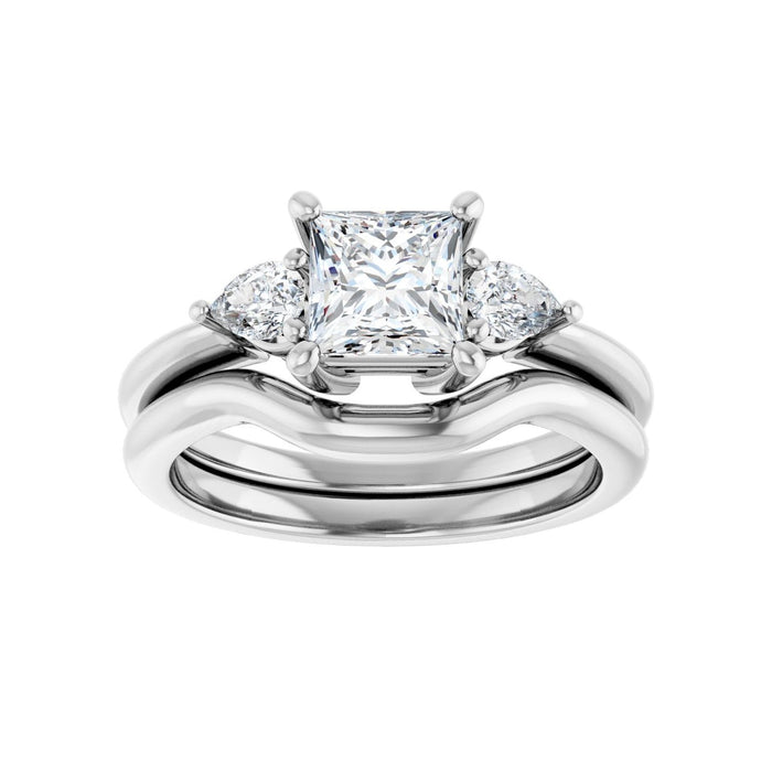 14K White Gold 5.5 x 5.5 mm Square 1/4 CTW Lab-Grown Diamond Semi-Set Engagement Ring