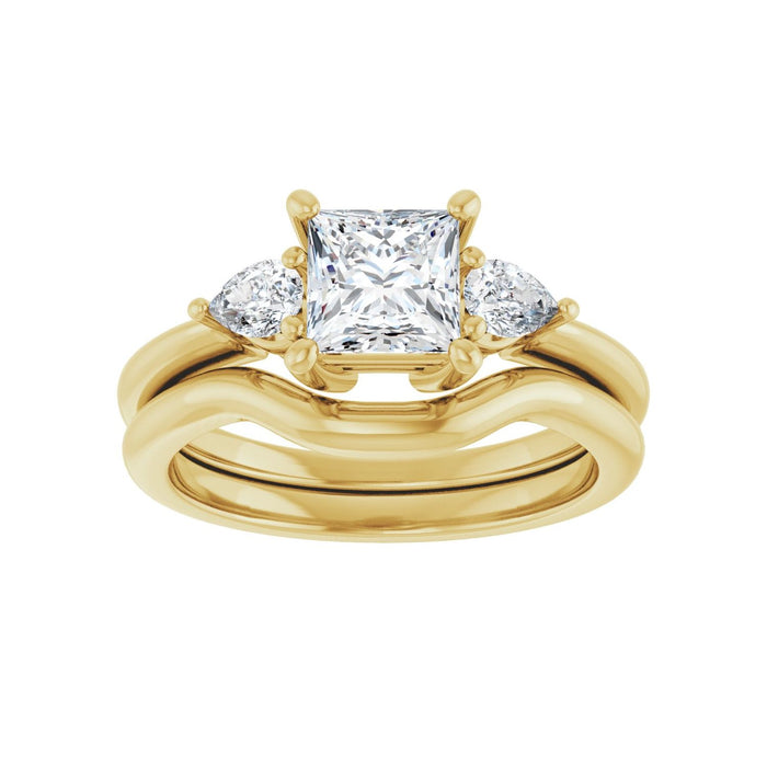 14K Yellow Gold 5.5 x 5.5 mm Square 1/4 CTW Lab-Grown Diamond Semi-Set Engagement Ring