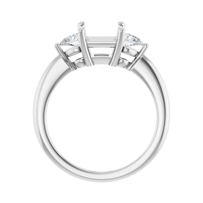 14K White Gold 6 x 6 mm Square 1/4 CTW Lab-Grown Diamond Semi-Set Engagement Ring