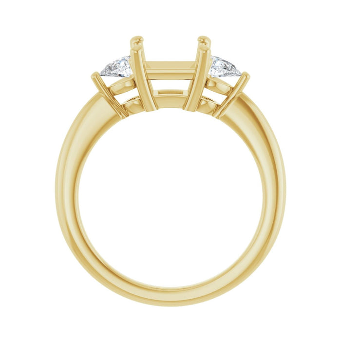 14K Yellow Gold 6 x 6 mm Square 1/4 CTW Lab-Grown Diamond Semi-Set Engagement Ring