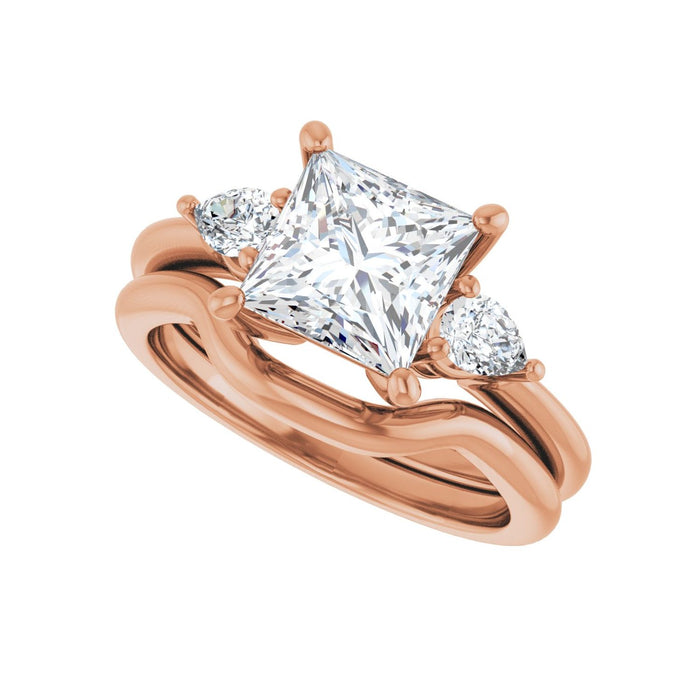 14K Rose Gold 7 x 7 mm Square 1/4 CTW Lab-Grown Diamond Semi-Set Engagement Ring