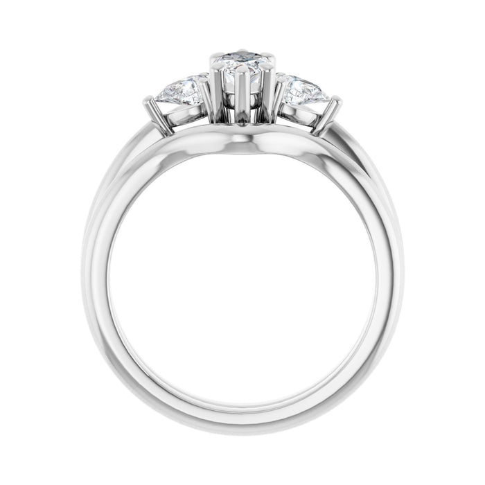 Platinum 8 x 4 mm Marquise 1/4 CTW Lab-Grown Diamond Semi-Set Engagement Ring