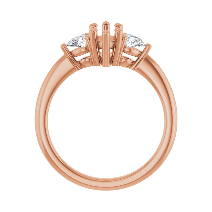 14K Rose Gold 9 x 4.5 mm Marquise 1/4 CTW Lab-Grown Diamond Semi-Set Engagement Ring