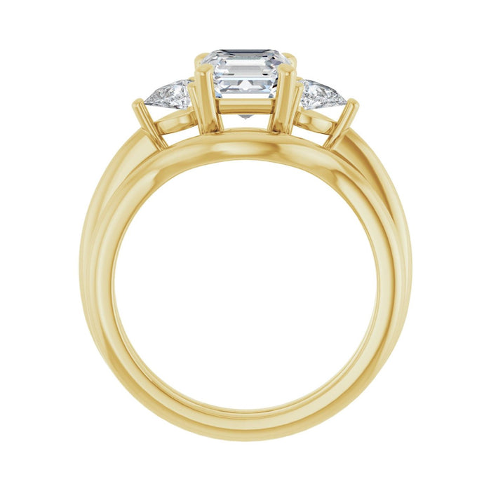 14K Yellow Gold 6 x 6 mm Asscher 1/4 CTW Lab-Grown Diamond Semi-Set Engagement Ring