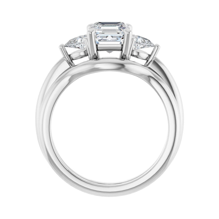 14K White Gold 6 x 6 mm Asscher 1/4 CTW Lab-Grown Diamond Semi-Set Engagement Ring