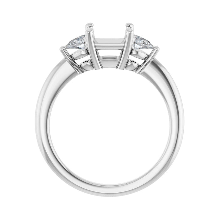 14K White Gold 5.5 x 5.5 mm Square 1/4 CTW Lab-Grown Diamond Semi-Set Engagement Ring