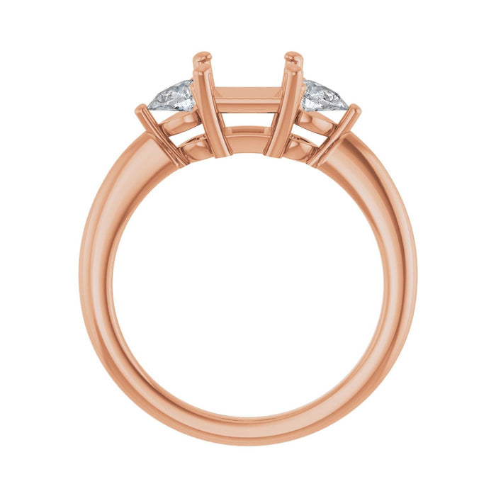 14K Rose Gold 5.5 x 5.5 mm Square 1/4 CTW Lab-Grown Diamond Semi-Set Engagement Ring