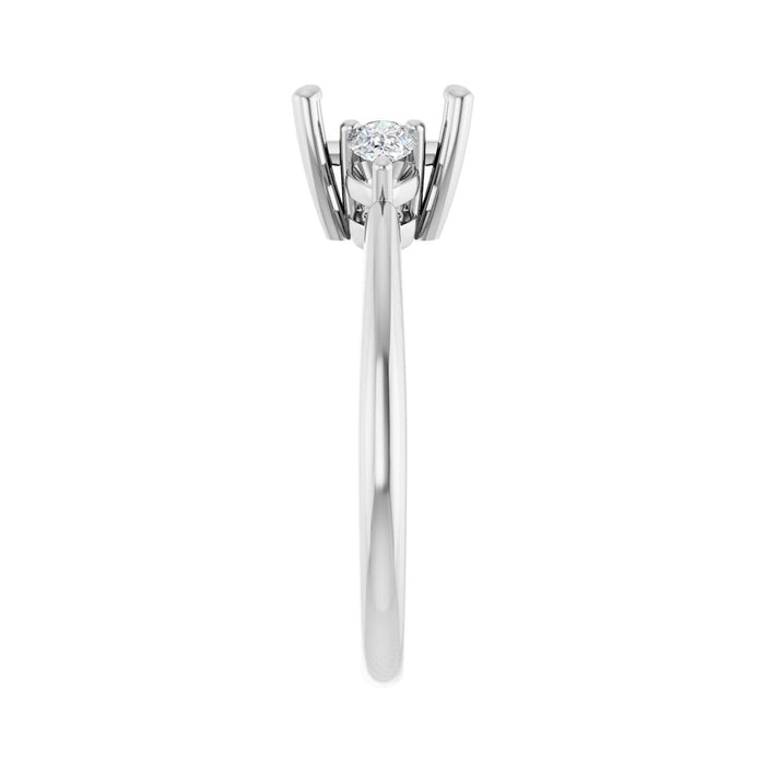 Platinum 6 x 6 mm Square 1/4 CTW Lab-Grown Diamond Semi-Set Engagement Ring