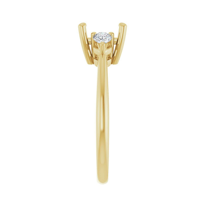 14K Yellow Gold 6 x 6 mm Square 1/4 CTW Lab-Grown Diamond Semi-Set Engagement Ring