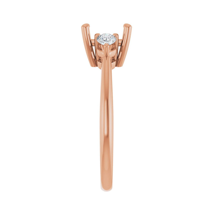 14K Rose Gold 6 x 6 mm Square 1/4 CTW Lab-Grown Diamond Semi-Set Engagement Ring