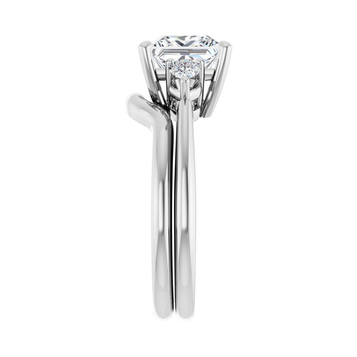 14K White Gold 7 x 7 mm Square 1/4 CTW Lab-Grown Diamond Semi-Set Engagement Ring