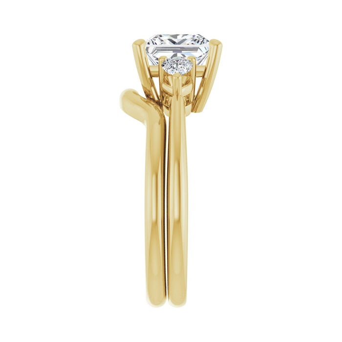 14K Yellow Gold 7 x 7 mm Square 1/4 CTW Lab-Grown Diamond Semi-Set Engagement Ring