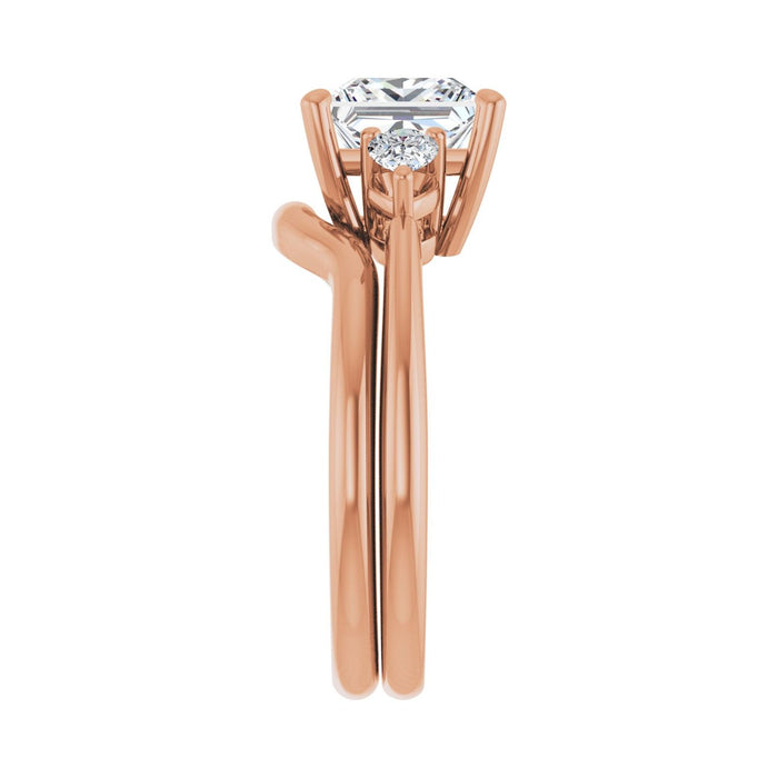 14K Rose Gold 7 x 7 mm Square 1/4 CTW Lab-Grown Diamond Semi-Set Engagement Ring