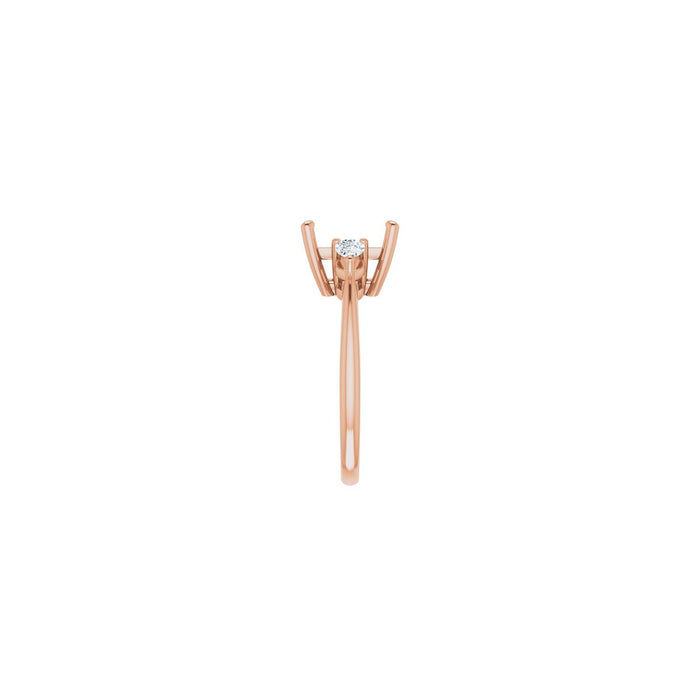 14K Rose Gold 8 x 8 mm Square 1/4 CTW Lab-Grown Diamond Semi-Set Engagement Ring