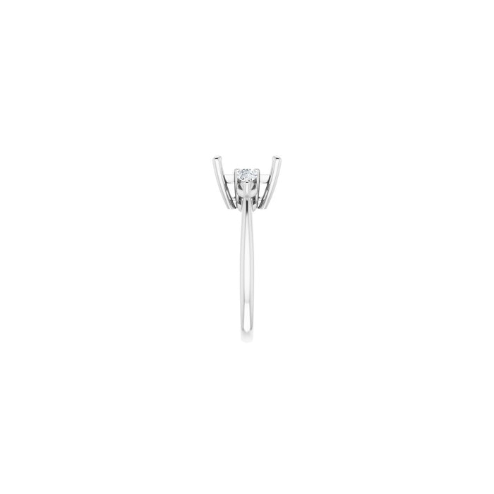 Platinum 8 x 8 mm Square 1/4 CTW Lab-Grown Diamond Semi-Set Engagement Ring