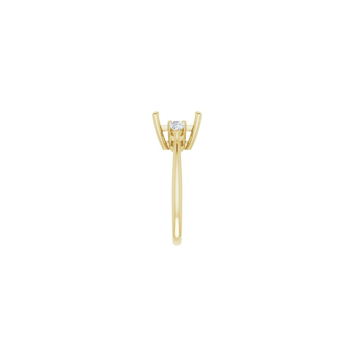 14K Yellow Gold 8 x 8 mm Square 1/4 CTW Lab-Grown Diamond Semi-Set Engagement Ring