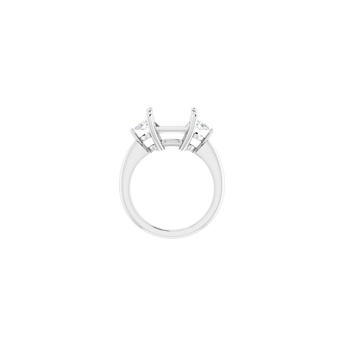 Platinum 9 x 9 mm Square 1/4 CTW Lab-Grown Diamond Semi-Set Engagement Ring