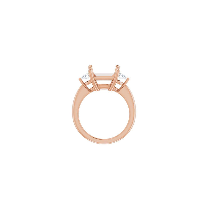 14K Rose Gold 9 x 9 mm Square 1/4 CTW Lab-Grown Diamond Semi-Set Engagement Ring