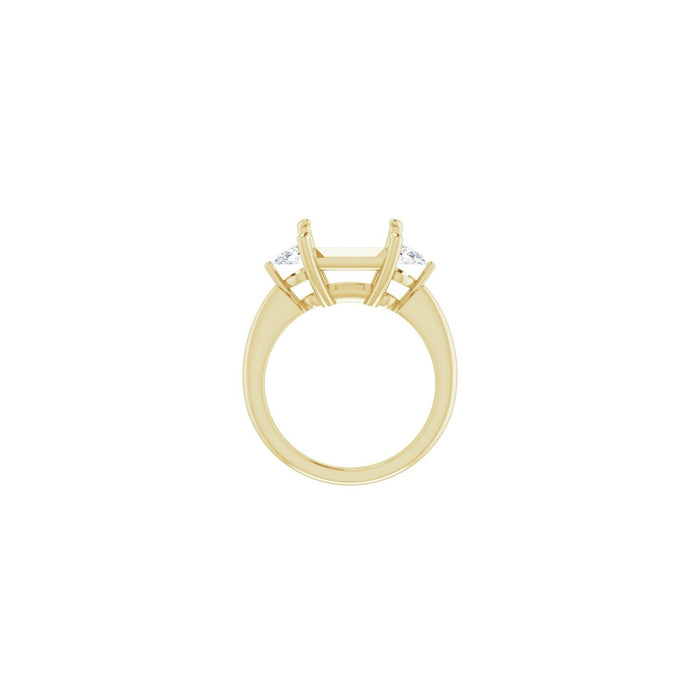 14K Yellow Gold 9 x 9 mm Square 1/4 CTW Lab-Grown Diamond Semi-Set Engagement Ring