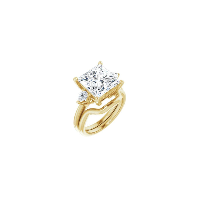 14K Yellow Gold 10 x 10 mm Square 1/4 CTW Lab-Grown Diamond Semi-Set Engagement Ring