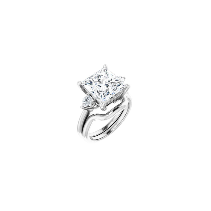 14K White Gold 10 x 10 mm Square 1/4 CTW Lab-Grown Diamond Semi-Set Engagement Ring