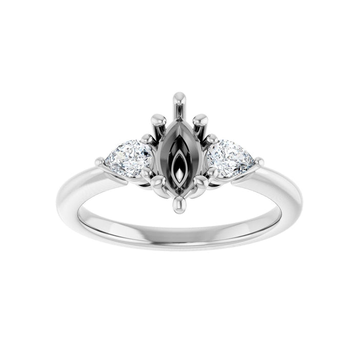 Platinum 8 x 4 mm Marquise 1/4 CTW Lab-Grown Diamond Semi-Set Engagement Ring