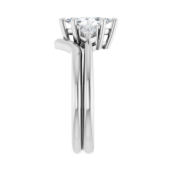 14K White Gold 9 x 4.5 mm Marquise 1/4 CTW Lab-Grown Diamond Semi-Set Engagement Ring