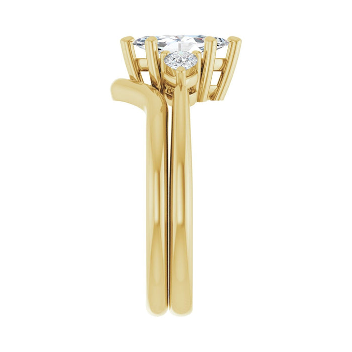 14K Yellow Gold 9 x 4.5 mm Marquise 1/4 CTW Lab-Grown Diamond Semi-Set Engagement Ring