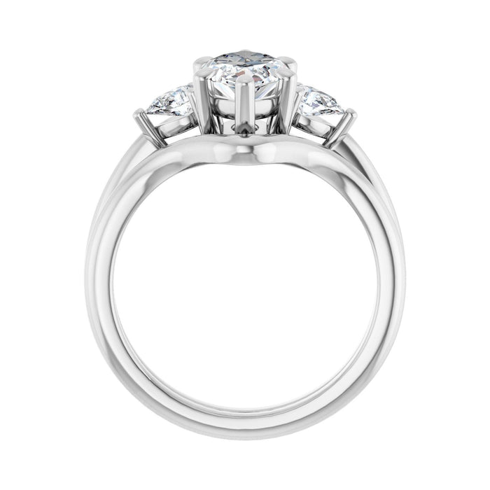 Platinum 12 x 6 mm Marquise 1/4 CTW Lab-Grown Diamond Semi-Set Engagement Ring