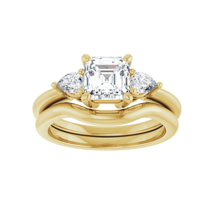 14K Yellow Gold 6 x 6 mm Asscher 1/4 CTW Lab-Grown Diamond Semi-Set Engagement Ring