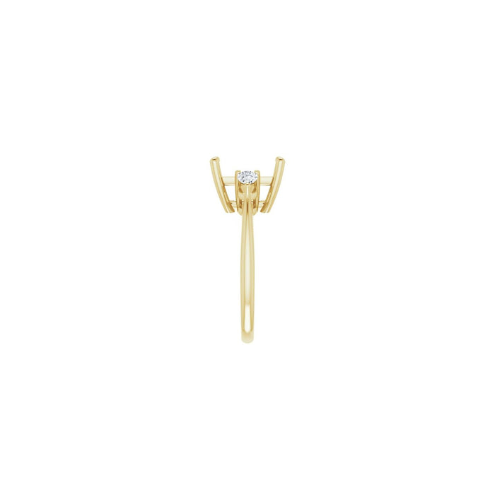 14K Yellow Gold 9 x 9 mm Square 1/4 CTW Lab-Grown Diamond Semi-Set Engagement Ring