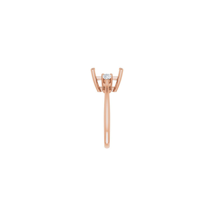14K Rose Gold 9 x 9 mm Square 1/4 CTW Lab-Grown Diamond Semi-Set Engagement Ring
