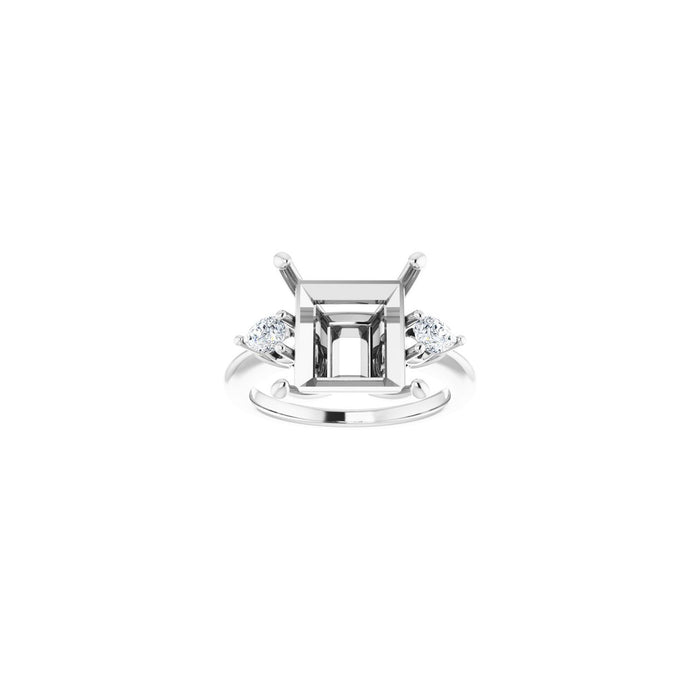 Platinum 10 x 10 mm Square 1/4 CTW Lab-Grown Diamond Semi-Set Engagement Ring