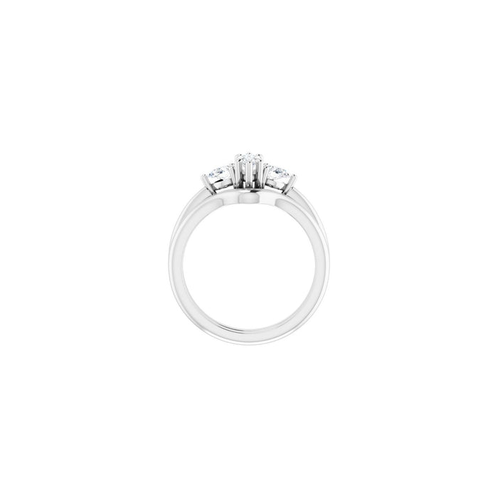Platinum 7 x 3.5 mm Marquise 1/4 CTW Lab-Grown Diamond Semi-Set Engagement Ring