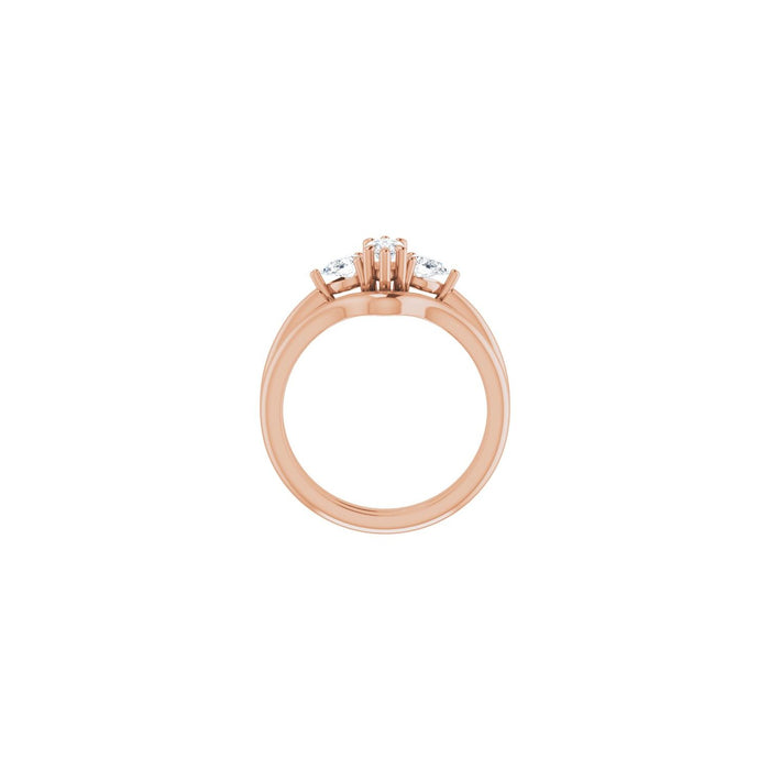 14K Rose Gold 7 x 3.5 mm Marquise 1/4 CTW Lab-Grown Diamond Semi-Set Engagement Ring