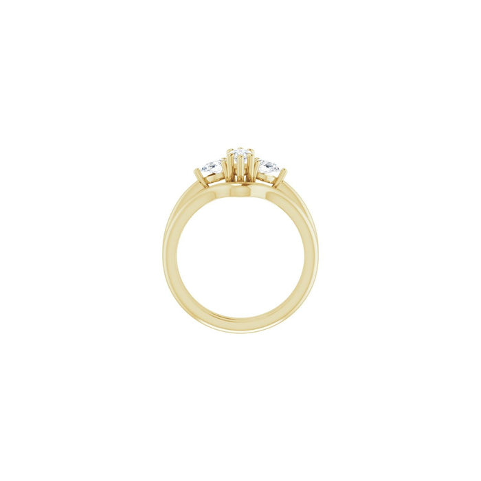 14K Yellow Gold 7 x 3.5 mm Marquise 1/4 CTW Lab-Grown Diamond Semi-Set Engagement Ring