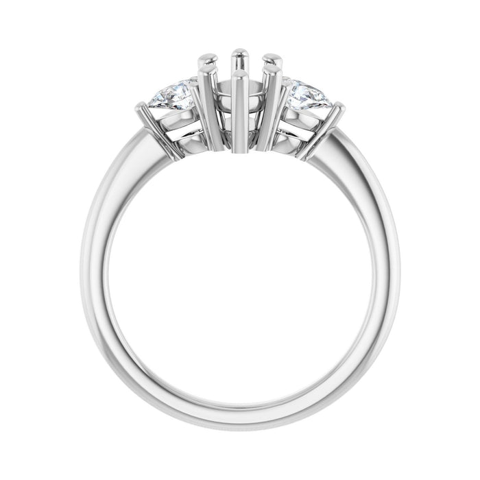 14K White Gold 10 x 5 mm Marquise 1/4 CTW Lab-Grown Diamond Semi-Set Engagement Ring