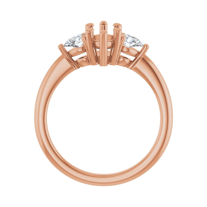 14K Rose Gold 10 x 5 mm Marquise 1/4 CTW Lab-Grown Diamond Semi-Set Engagement Ring