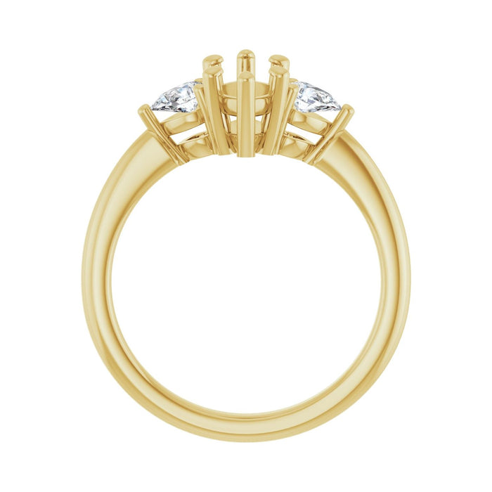 14K Yellow Gold 10 x 5 mm Marquise 1/4 CTW Lab-Grown Diamond Semi-Set Engagement Ring