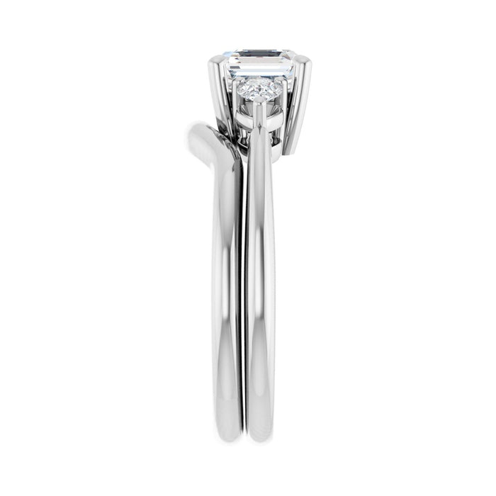 Platinum 6 x 6 mm Asscher 1/4 CTW Lab-Grown Diamond Semi-Set Engagement Ring