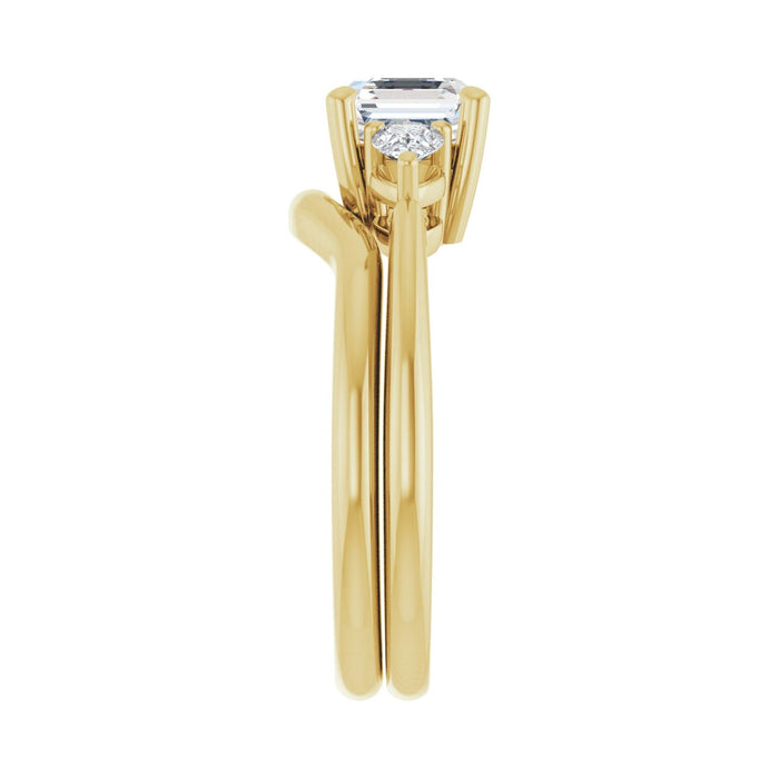 14K Yellow Gold 6 x 6 mm Asscher 1/4 CTW Lab-Grown Diamond Semi-Set Engagement Ring