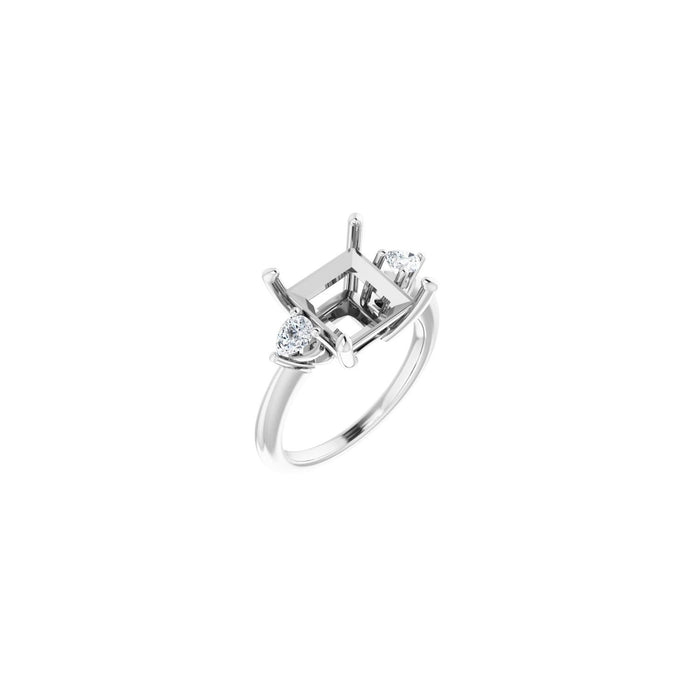 14K White Gold 9 x 9 mm Square 1/4 CTW Lab-Grown Diamond Semi-Set Engagement Ring